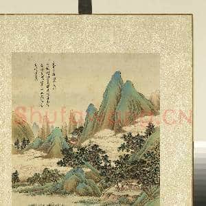 清.周鲲仿古山水(一)册仿李思训夏日幽居.中画|1幅|12.65 MB|高清下载