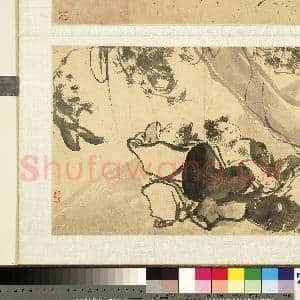 明.人写意人物倪元.璐题识册写意人物五.赠画|2幅|23.86 MB|高清下载