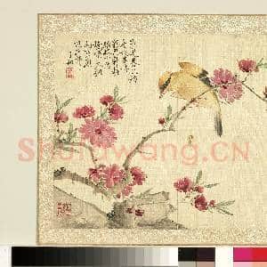 清.刘德六花卉十二员册黄鹂桃花.赠画|1幅|11.97 MB|高清下载