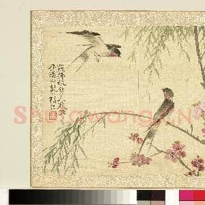 清.刘德六花卉十二员册柳燕.赠画|1幅|11.77 MB|高清下载
