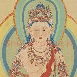 民国张大千摹敦煌莫高窟第十四窟晚唐菩萨坐像 轴|5幅|60.36 MB|高清下载