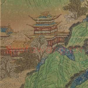 无款青绿汉宫夜宴图四屏 镜片 朱栏玉砌|8幅|109.44 MB|高清下载