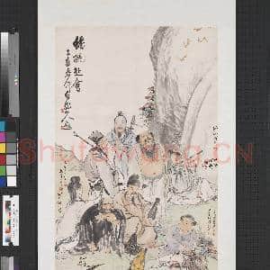 民国王震等人合作蟠桃赴会 轴|1幅|8.32 MB|高清下载