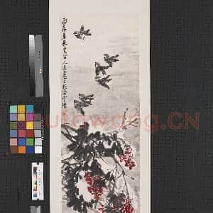 民国王震天竺羣雀 轴|1幅|7.08 MB|高清下载