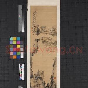 清刘锡玲指画山水四屏 轴 瞿塘峡口滩声转|1幅|7.64 MB|高清下载