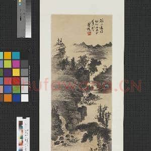 民国萧愻溪山逸致 轴|1幅|7.49 MB|高清下载