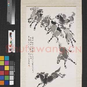 民国梁鼎铭画马 轴|1幅|9.38 MB|高清下载