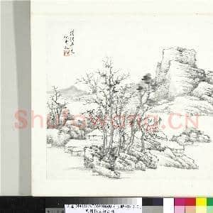 民国张克龢山水册 册 仿云林山水|1幅|8.77 MB|高清下载