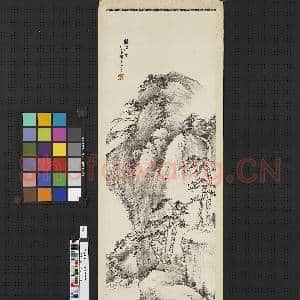 民国萧俊贤山水四屏 轴 听瀑图|1幅|8.17 MB|高清下载