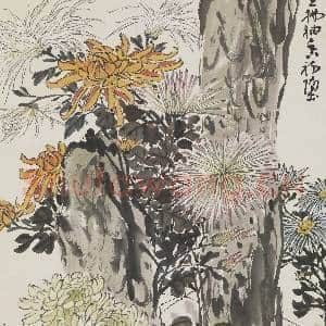 民国谢公展菊花 轴|2幅|19.2 MB|高清下载