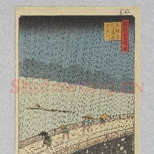 日本江户时代歌川广重名所江户百景 大桥安宅骤雨|1幅|13.45 MB|高清下载