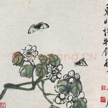 近现代齐白石国画《蝴蝶双飞图.TIF》高清大图资源下载