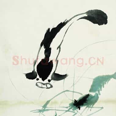 近现代齐白石国画《鱼虾册页-07.TIF》高清大图资源下载