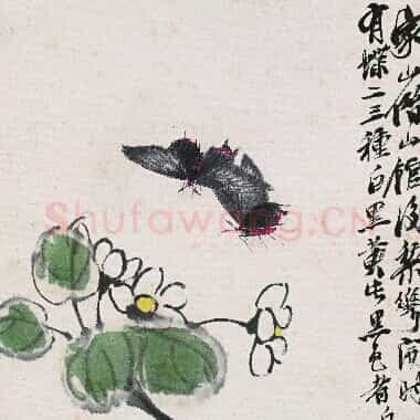 近现代齐白石国画《花与蝴蝶.TIF》高清大图资源下载