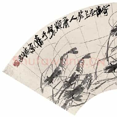 近现代 齐白石国画花鸟扇面作品 扇面 正面-03 超高清图片网盘下载