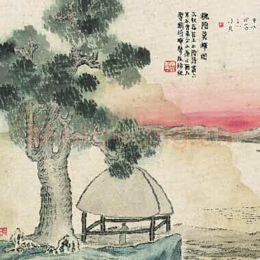近现代齐白石国画山水作品《槐荫莫蝉图.TIF》高清大图资源下载