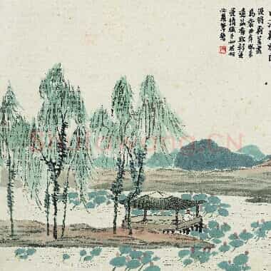 近现代 齐白石国画山水作品 曲沼荷风图 超高清图片网盘下载