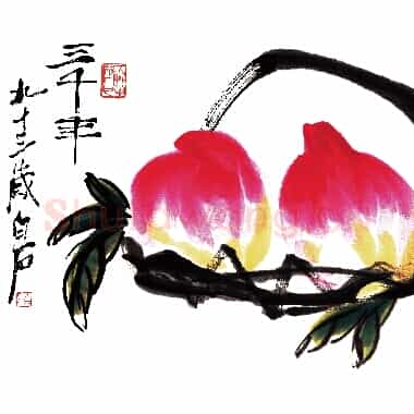 近现代齐白石国画《双寿.TIF》高清大图资源下载