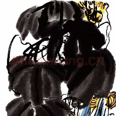 近现代齐白石国画《丝瓜.TIF》高清大图资源下载