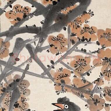 近现代齐白石国画《八哥梅花.TIF》高清大图资源下载