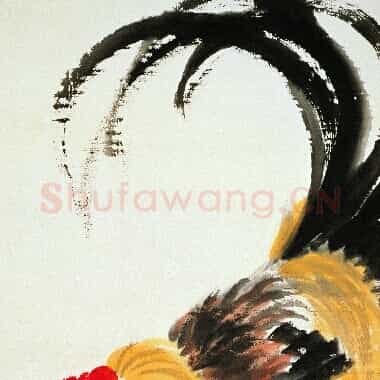 近现代齐白石国画《公鸡大白菜.TIF》高清大图资源下载