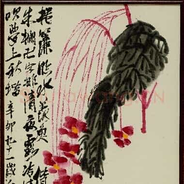 近现代齐白石国画《海棠秋趣.TIF》高清大图资源下载