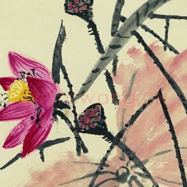 近现代 齐白石国画 荷花翠鸟 超高清图片网盘下载