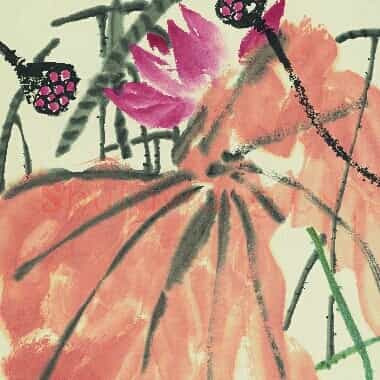 近现代 齐白石国画 荷花图-01 超高清图片网盘下载