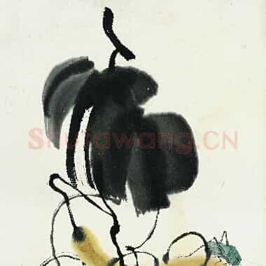 近现代齐白石国画《葫芦-02.TIF》高清大图资源下载