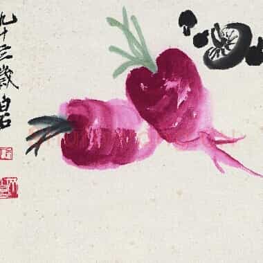 近现代齐白石国画《萝卜蘑菇图.TIF》高清大图资源下载