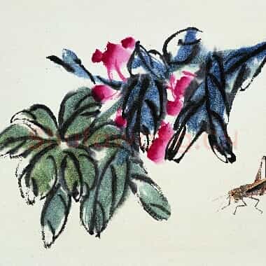 近现代 齐白石国画 蚂蚱图 超高清图片网盘下载