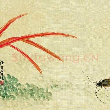 近现代齐白石国画《牛角虫.TIF》高清大图资源下载