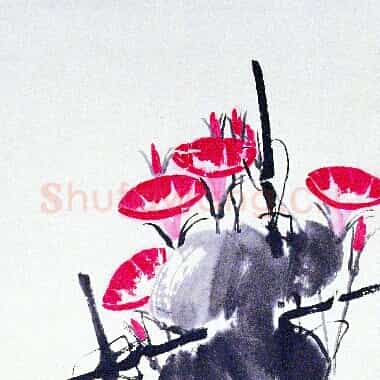 近现代 齐白石国画 牵牛花-03 超高清图片网盘下载