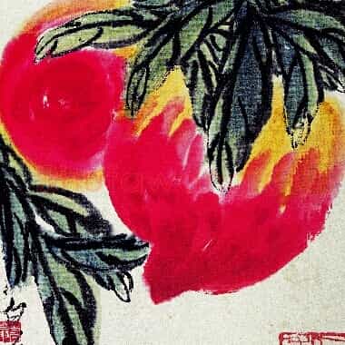 近现代齐白石国画《寿桃.TIF》高清大图资源下载