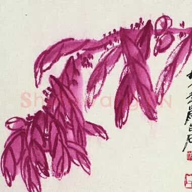 近现代齐白石国画《雁来红图.TIF》高清大图资源下载