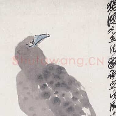 近现代齐白石国画《枝头鹰.TIF》高清大图资源下载