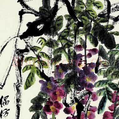 近现代齐白石国画《紫藤-02.TIF》高清大图资源下载