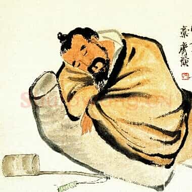 近现代齐白石人物作品《醉酒图.TIF》高清大图资源下载