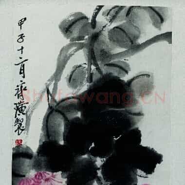 近现代 齐白石国画 芙蓉蟹 超高清图片网盘下载