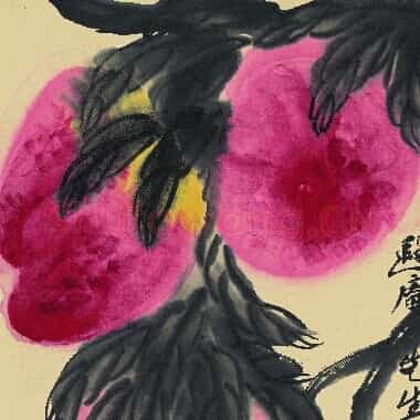 近现代齐白石国画《遐庵先生寿桃.TIF》高清大图资源下载