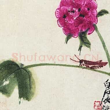 近现代 齐白石国画 蚱蜢图 超高清图片网盘下载