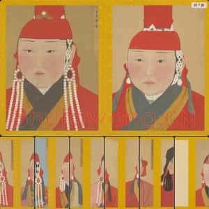 元代 佚名 画元后妃太子像册