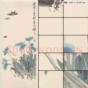 近现代 齐璜 花蝶图轴
