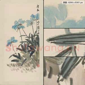 近现代 齐璜 花卉轴
