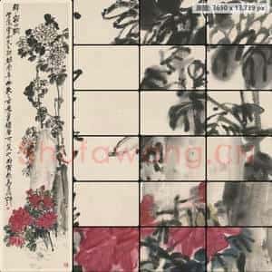 近现代 吴俊卿 菊花轴
