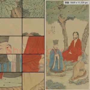 明代 丁云鹏 三教图轴