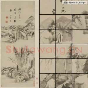 明代 董其昌 林杪水步图轴