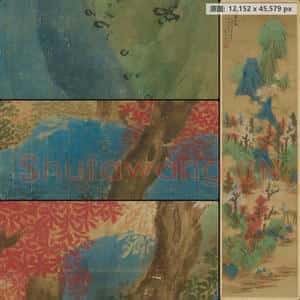 明代 蓝瑛 白云红树图轴
