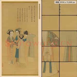 明代 唐寅 王蜀宫妓图轴