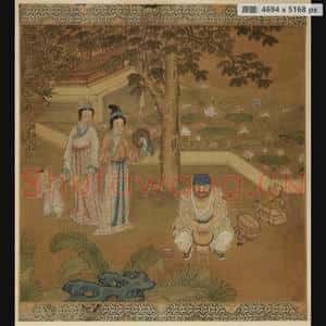 明代 佚名 磨镜图页